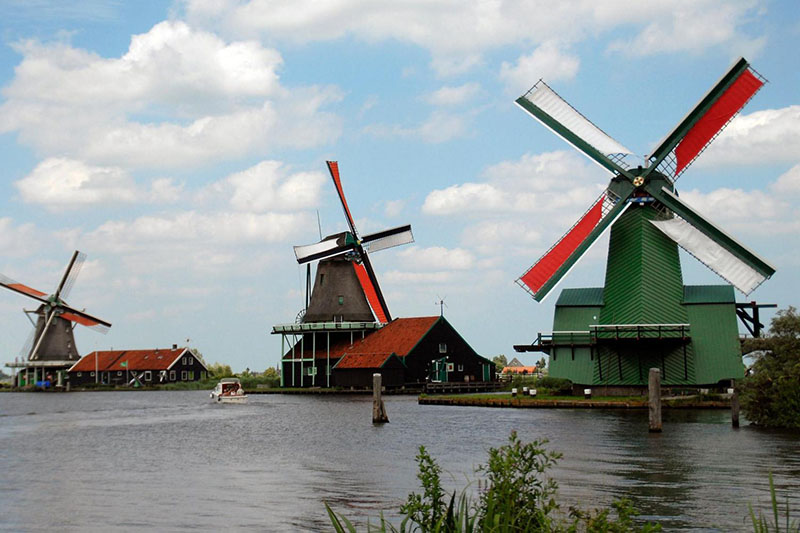 Zaanse Schans, molinos de viento en Ámsterdam