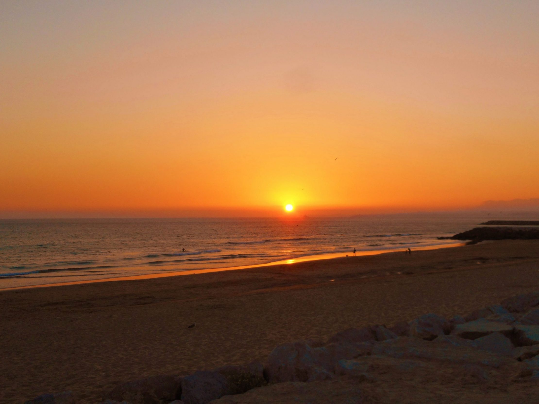 Perfect sunset on Costa da Caparica Portugal