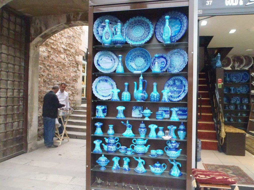 Traditional Iznik ceramics in the Grand Bazaar in Istanbul