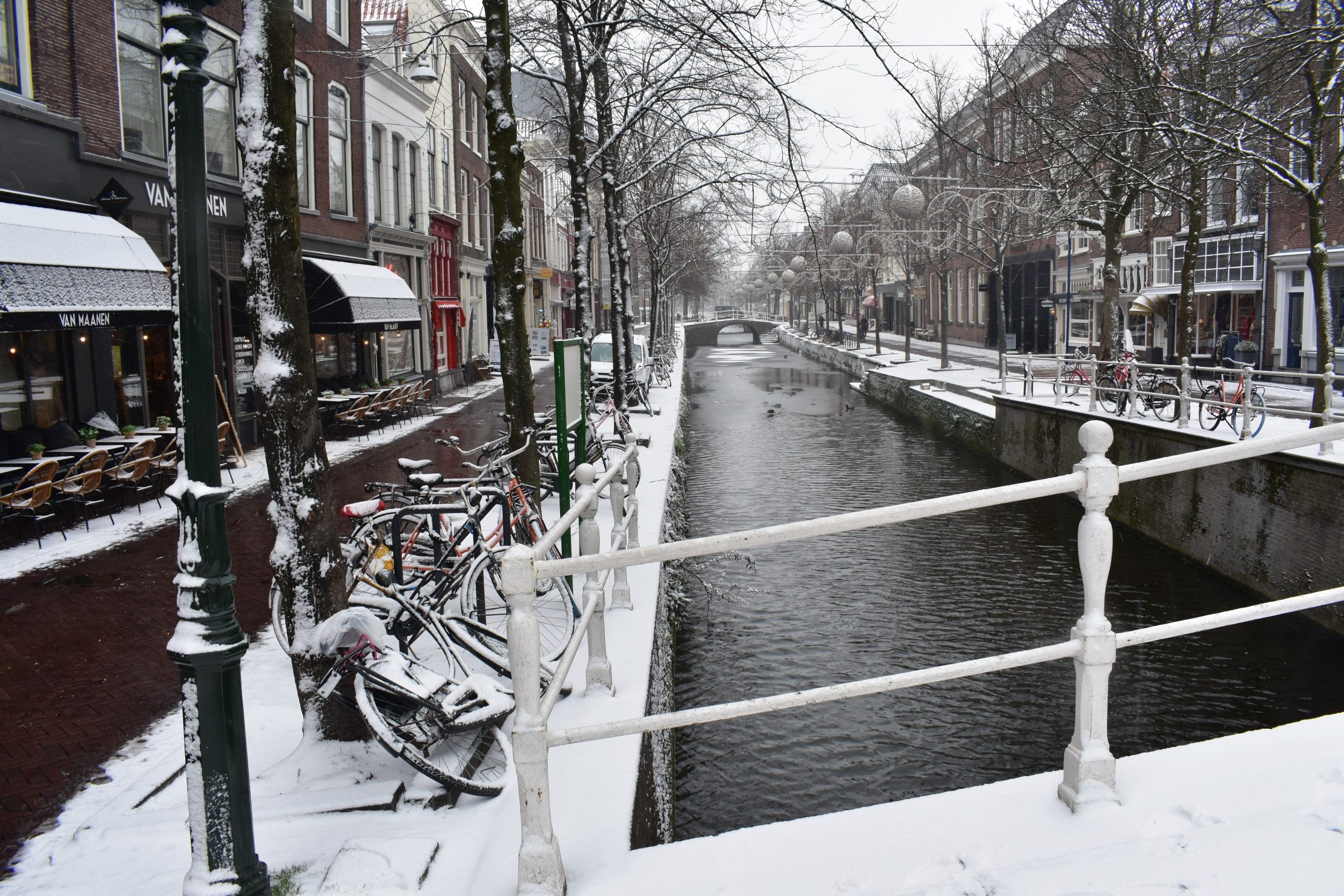 Delft - Holland - Bikes in the snow