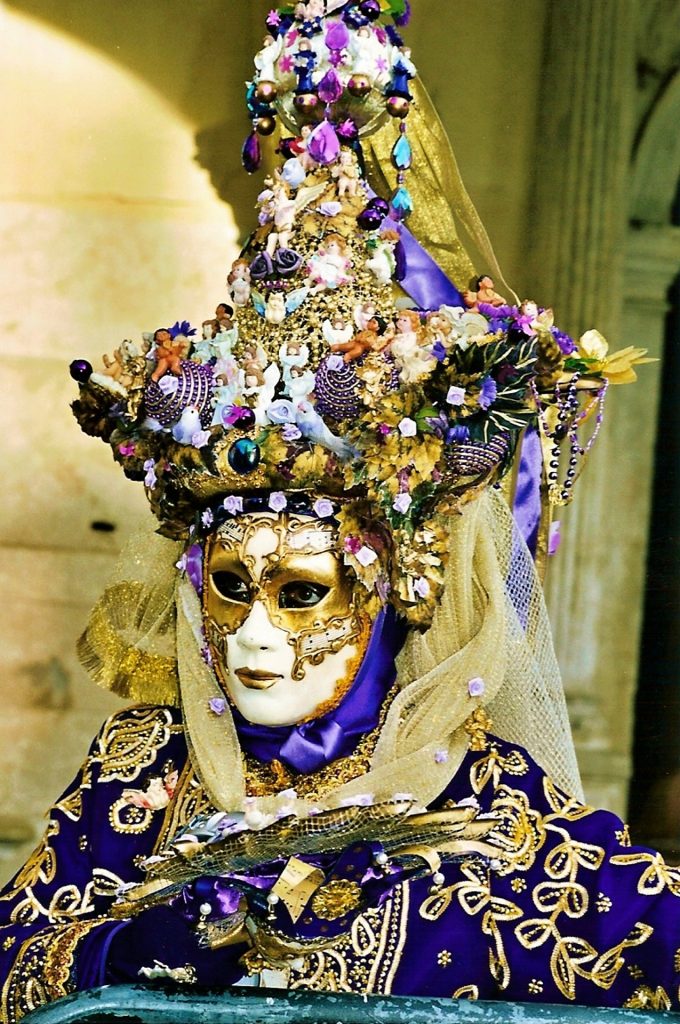 Venice carnival is famous for incredibly ornate mask and headwear