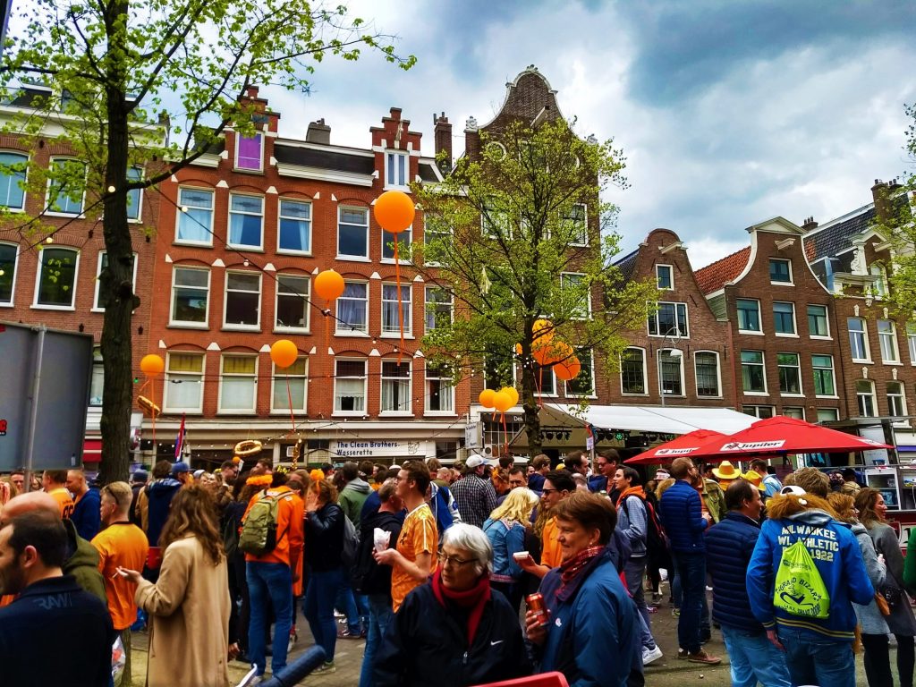 Street celebrations for the King's Day in Amsterdam