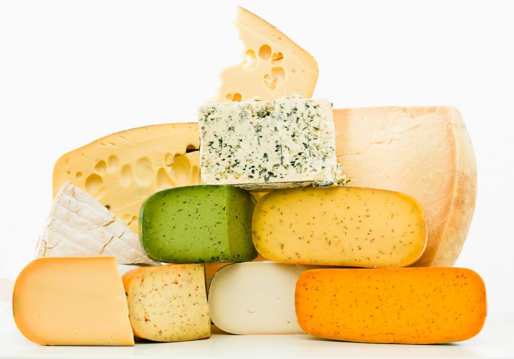 A selection of Dutch cheeses
