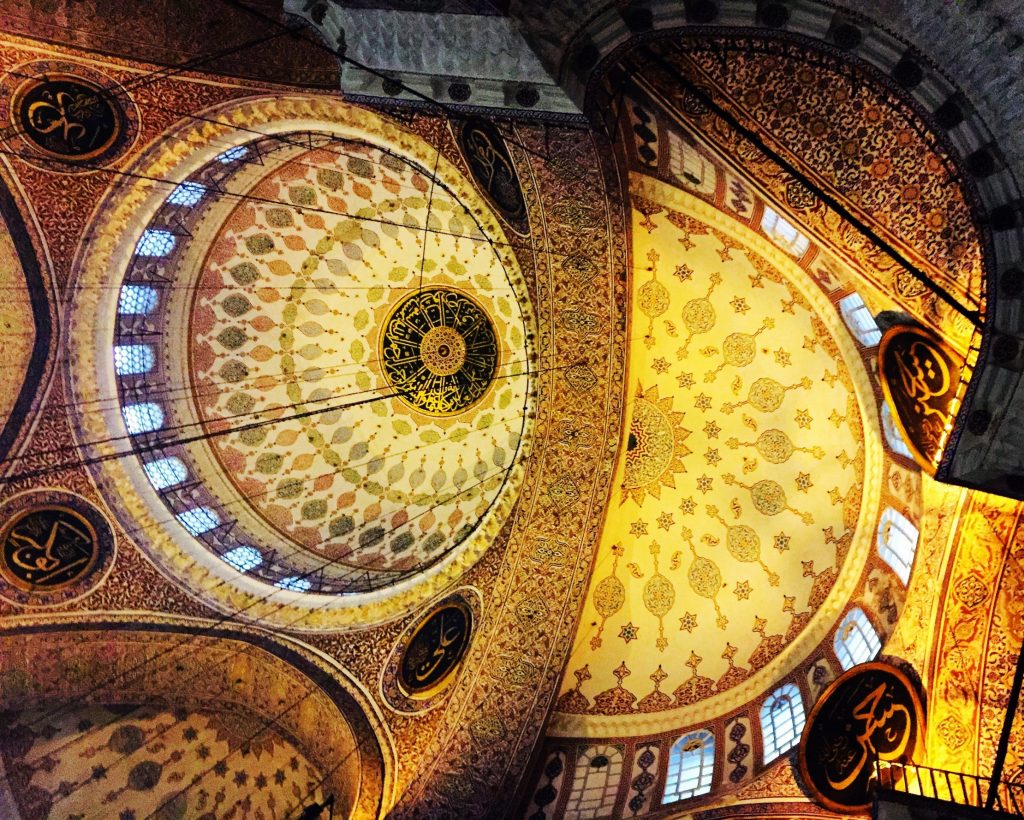 Interior of the Blue Mosque represent the splendour of the Islamic art