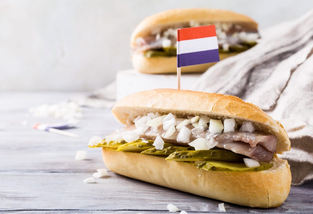Typical Dutch food - fresh herring