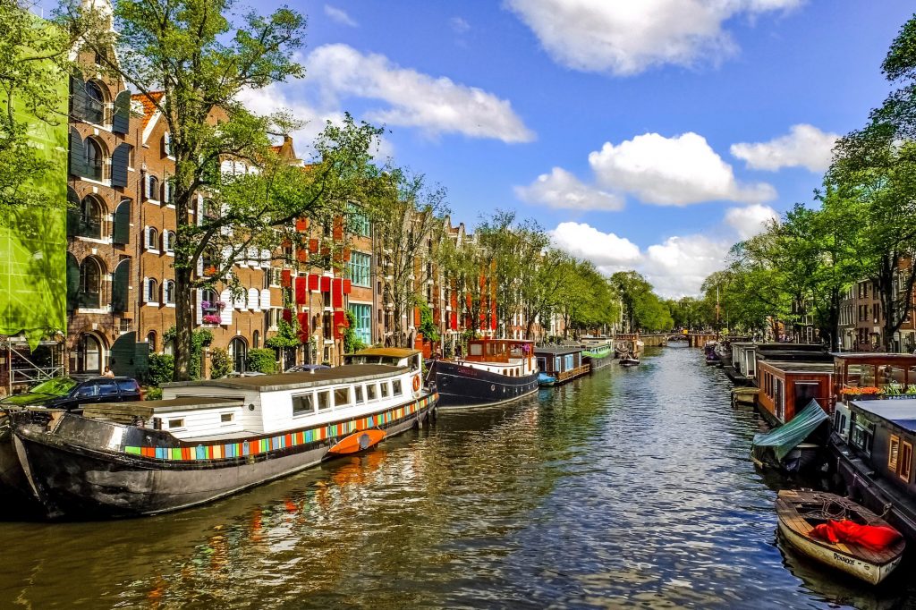 Houseboats or boathouses in Amsterdam