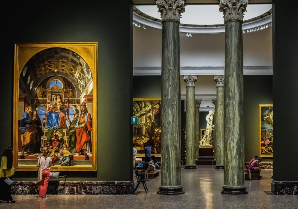 Painting collections of Pinacoteca di Brera - The Art Gallery of Brera in Milan, Italy