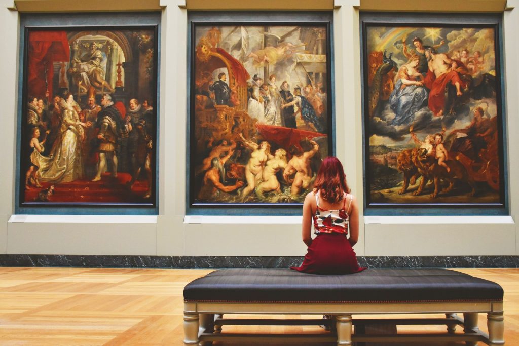 Painting collection in The Louvre in Paris