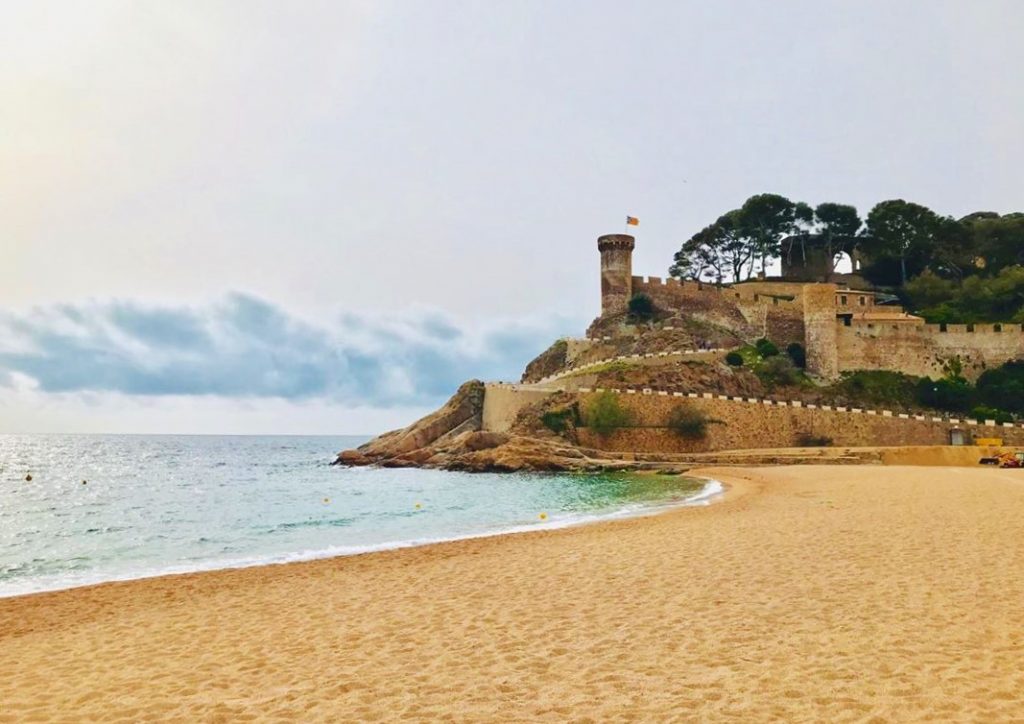 Perfect postcard view of the castle in Tossa de Mar in Catalonia, Spain