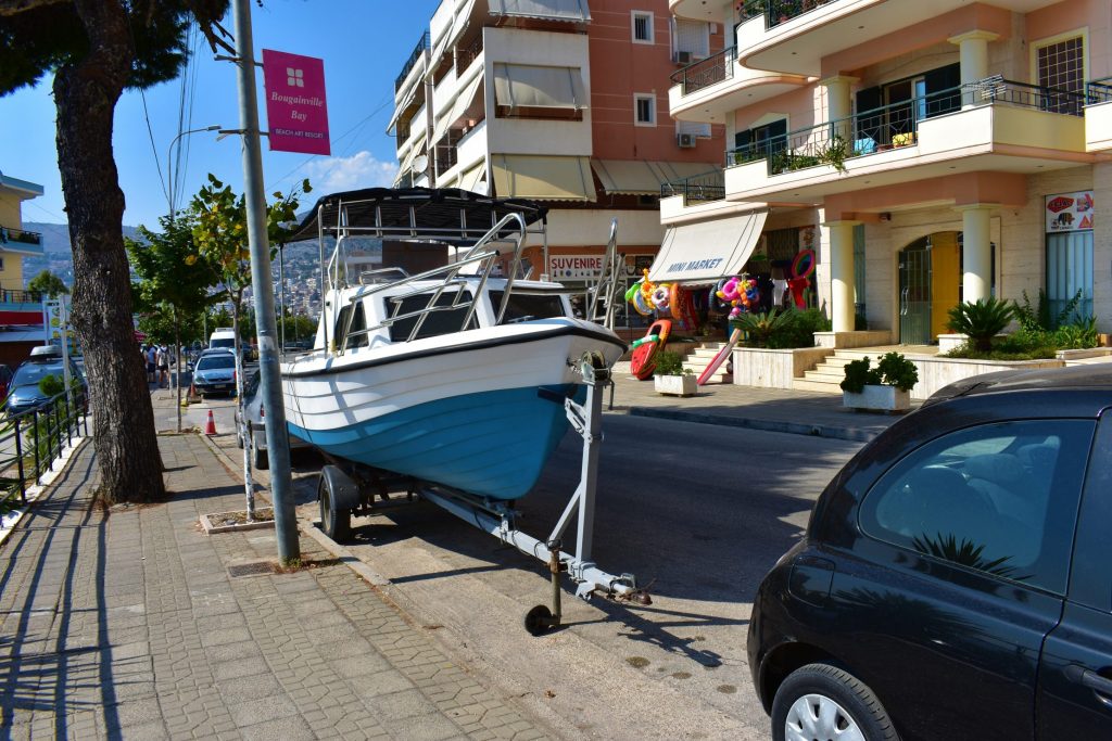 Sometimes it is difficult to find a parking spot :) Saranda, Albania