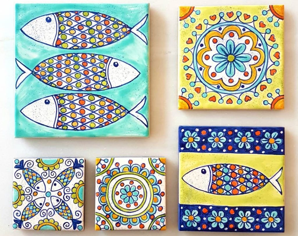 Artisan azulejos with sardines - the emblem of Lisbon