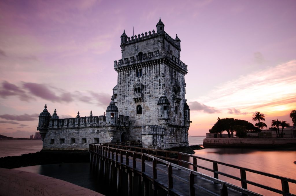 Beautiful Torre de Belem is one of Lisbon's most famous landmarks