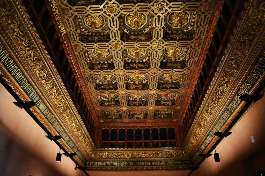 Geometric patterns in Aljaferia palace in Zaragoza are an example of Mudejar art