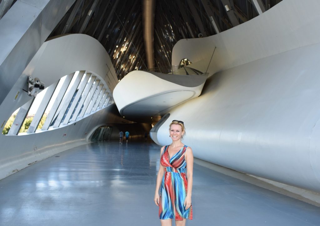 Passing through Zaragoza Bridge Pavilion by archistar Zaha Hadid feels like entering a spaceship
