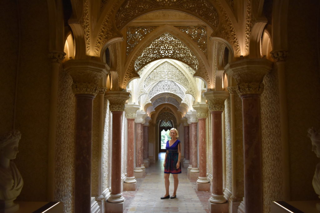 Sublime decor of the corridors of the Monserrate Palace in Sintra, Portugal