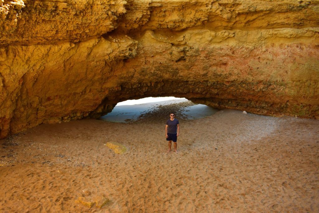 A hidden grotto behind lovely Praia da Dona Ana, leading to another small beach - Algarve, Portugal