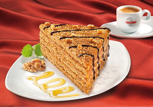 Marlenka® honey & walnuts cake - photo courtesy of www.marlenka.cz