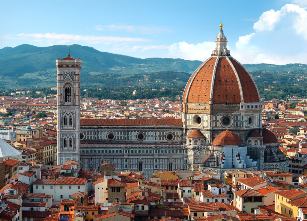Santa Maria del Fiore - splendid Cathedral of Florence, Italy, dominating the Renaissance city