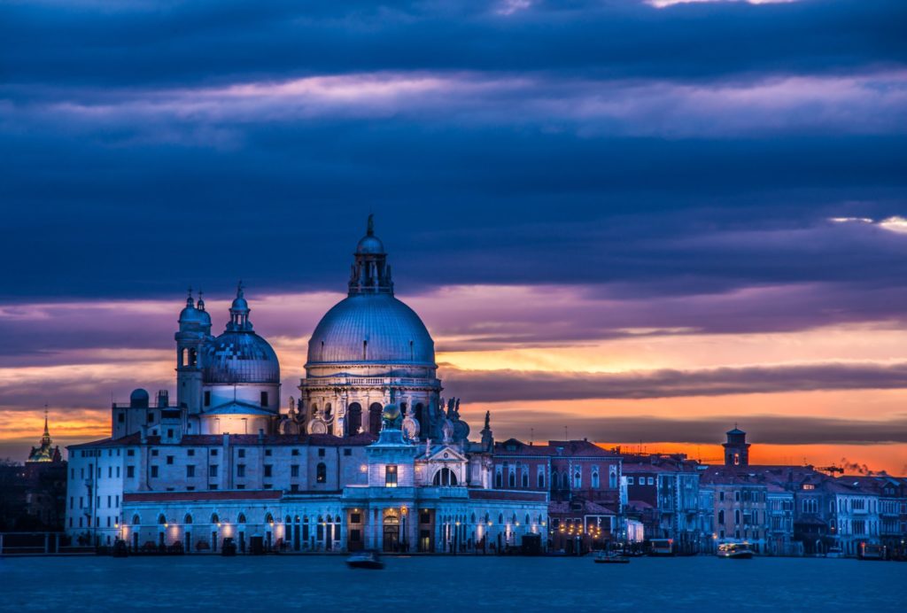 Venetian cityscape in winter light
