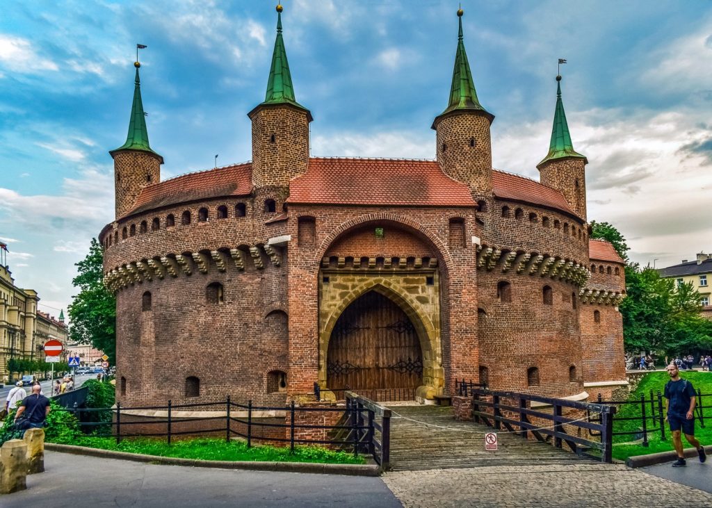Barbican fortress in Krakow, Poland