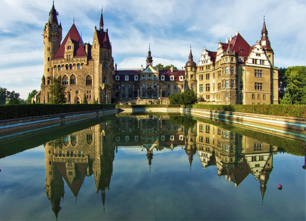 Baroque Moszna Castle in southern Poland