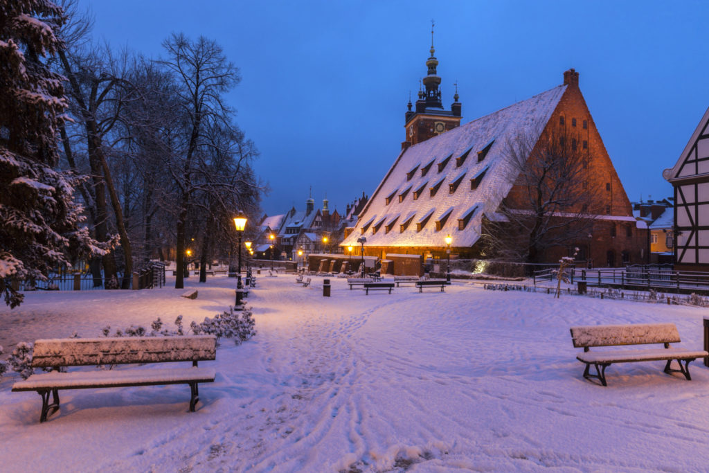 Great Mill in Gdansk in winter, northern Poland