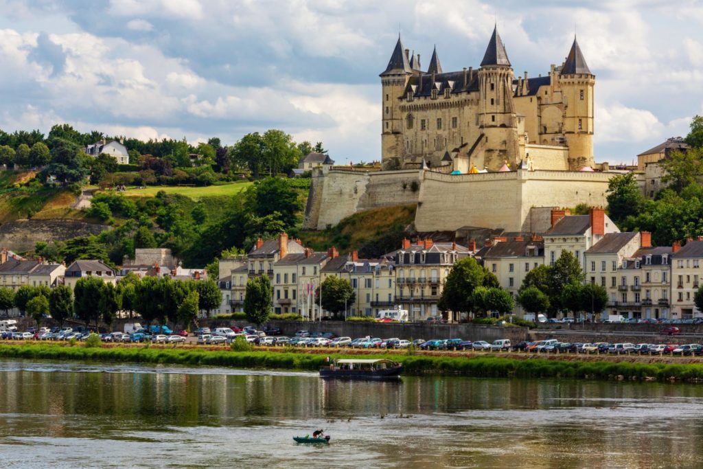 Imposing Chateau de Saumur in the Loire Valley in France