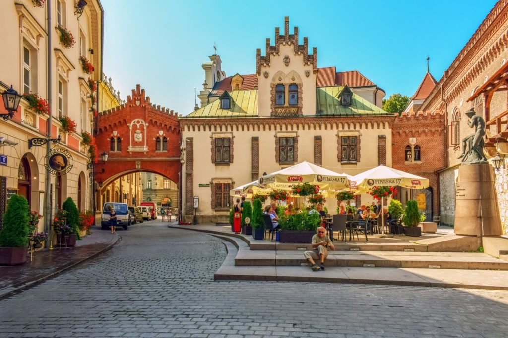 Lovely medieval city walls and Renaissance buildings in Krakow, Poland's former capital