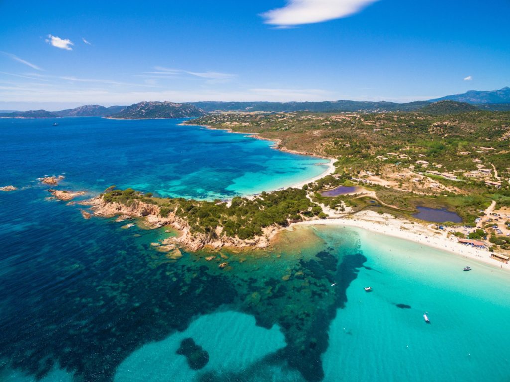 Paradise view over Palombaggia beach in Corsica, France