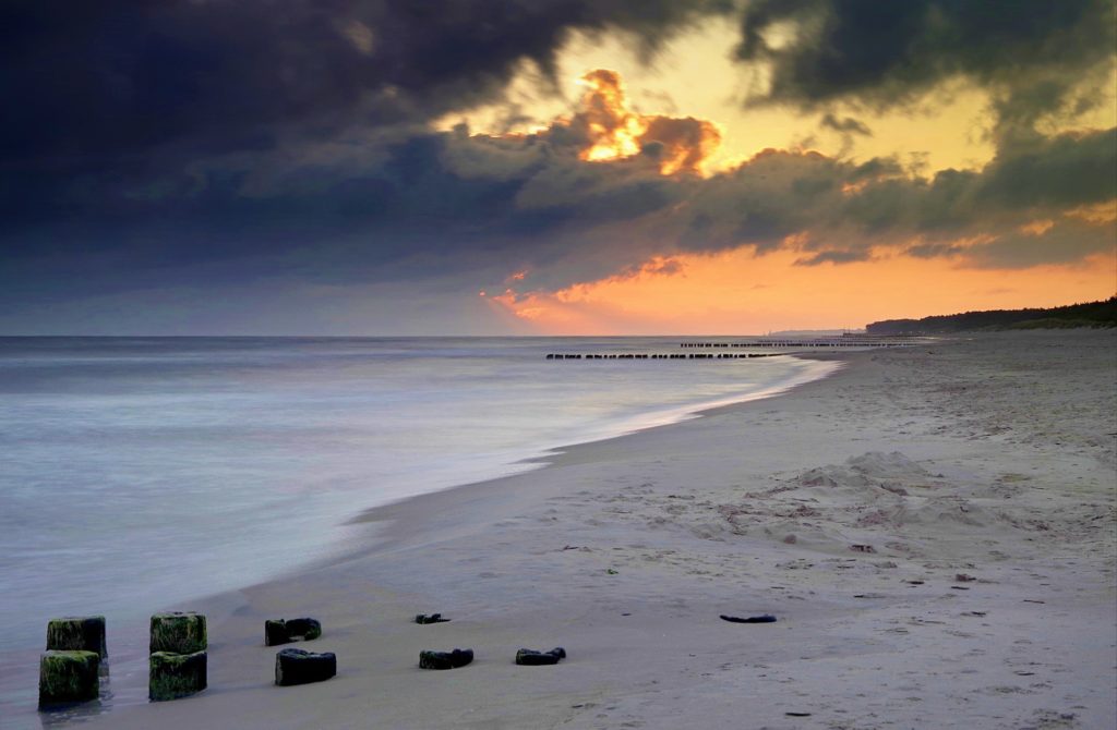 Romantic shore of the Baltic Sea in Poland
