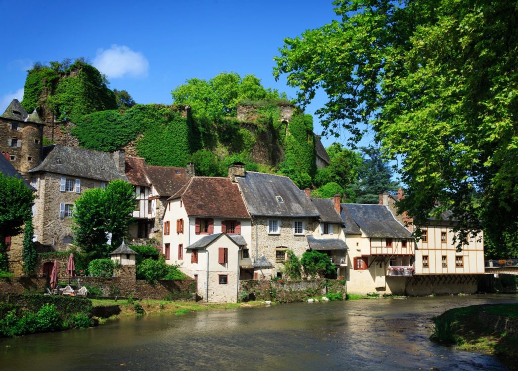 Splendid Romanesque village Segur-le-Chateau in the Nouvelle-Aquitaine region in France