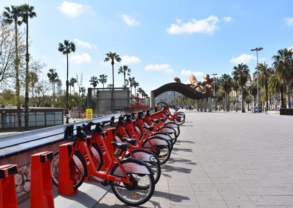 Bicing station near Passeig de Colom and Port Vell, Barcelona