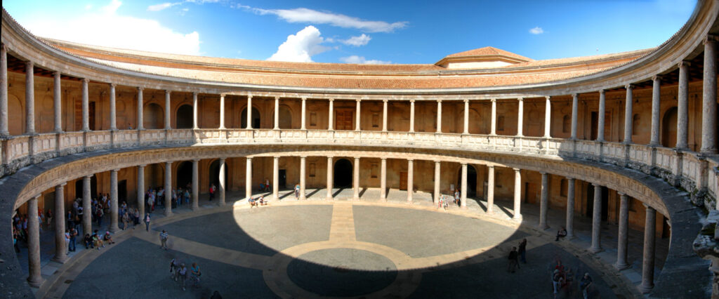 Circular courtyard of the Palace of Charles V in the Alhambra